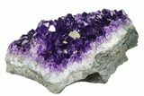 Dark Purple, Amethyst Crystal Cluster with Calcite - Uruguay #160814-1